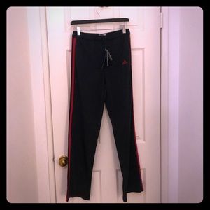 Adidas sweatpants black with red stripes